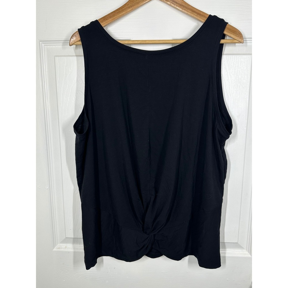 Athleta Tank Top Womens‎ 2X Black Twist Sleeveless Scoop Neck Yoga Activewear